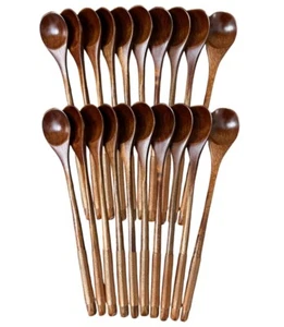 20 Pcs Long Wooden Spoon Tasting Spoons Mixing Honey Spoon Chef Tasting Spoons - Picture 1 of 4