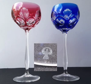 2 verres à vin, verre de surpiqûre, verre à tige, cristal au plomb, Peill & Putzler K415 - Photo 1/12