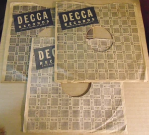 10" 3 Decca Original 78rpm Record Sleeve Sleeves, medium VV+ - Picture 1 of 9