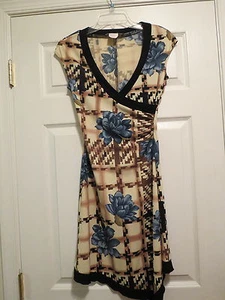 Side wrap Size 1 ladies stretch pullover dress casual  assymetrical Blue Lotus - Picture 1 of 3