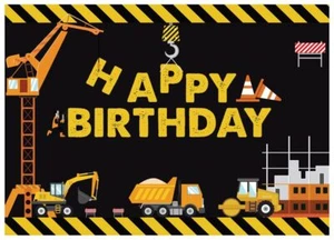 Construction Birthday Party Backdrop Cars Theme 7x5FT 11831 Photo Background - Picture 1 of 5