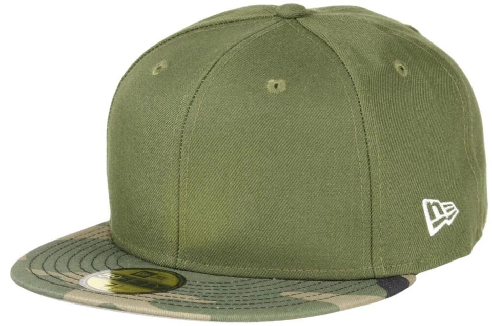 New Era Camo Olive 2 Tone Blank 59fifty 5950 Fitted Baseball Cap Uni Kappe Men