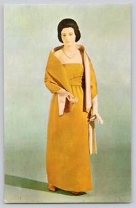 Vestido de noche postal señora Lyndon B. Johnson primeras damas salón años 60 - Imagen 1 de 3
