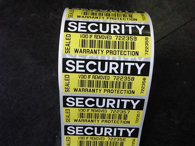 PORTRAYER SECURITY LABELS Warranty Protection Security Labels Destructible stickers 70x30 serials Tamper E