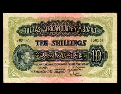 EAST AFRICA 10 Shilling 1943  P-29  VF - Image 1 of 2