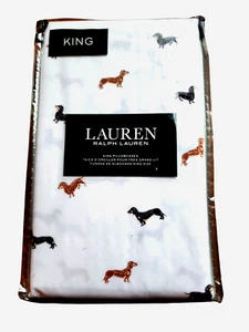 NWT Ralph Lauren Dachshund King Pillow Cases 100%. Cotton White - Picture 1 of 3