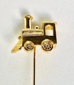 Vintage Trifari signed gold tone train stick pin brooch - Picture 1 of 4
