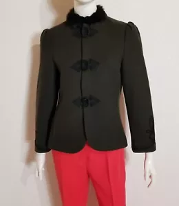 Rena Lange Blue Label super edler sehr femininer Blazer Jacke Wolle Fell - Bild 1 von 16