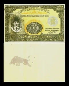 INDONESIA 600 RUPIAH P-35A 1948 SUKARNO UNC RARE Original Reproduction IDR NOTE - Picture 1 of 3