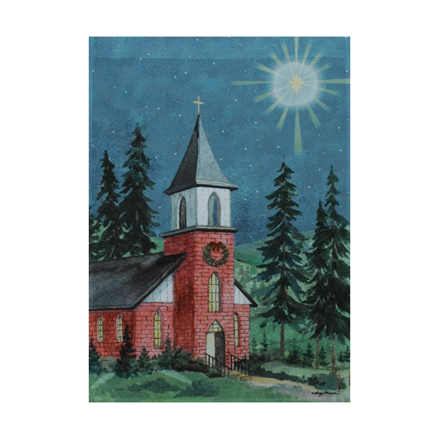 CHURCH NATIVITY STAR 28" X 40" PORCH FLAG 10-1678-143 RAIN OR SHINE CHRISTMAS - Изображение 1 из 1