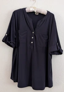Anne Klein Women Blouse Navy Blue Size 1XL - Picture 1 of 24