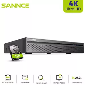 SANNCE 8MP 4K CCTV Video Recorder 8CH POE IP NVR For Security Camera System IP66 - Picture 1 of 18