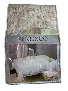 VTG Keeco Handmade Battenburg Lace Tablecloth 72x126 Oblong New #16272 - Picture 1 of 24