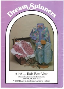 1989 Dream Spinners #162 Kids Best Vest size 4-12 sewing pattern uncut - Picture 1 of 3