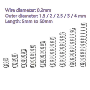 Compression Spring Wire Diameter 0.2mm A2 Stainless Steel Pressure Small Spring - Picture 1 of 17