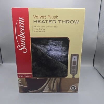 Terciopelo Sunbeam con felpa tiro térmico 3 ajustes de calor control remoto apagado automático Foto 1 de 4
