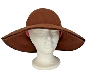 Frank Olive Neiman Marcus Damen Vintage braun Hut Durchmesser 20" Doppelbrempe R3 - Bild 1 von 7