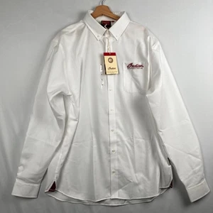 NEW Indian Motorcycle Long Sleeve Button Down Shirt Embroidered Logo White Large - Picture 1 of 9