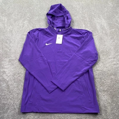 Nike Mens Purple Football Pullover Hoodie Coach Jacket FJ9545-546 - Image 1 of 4