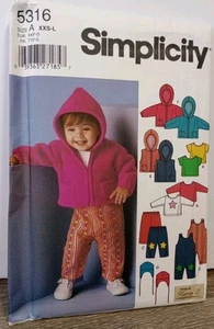 Simplicity 5316 Sewing Pattern Infant Winter Wardrobe Coat Hat Sizes XXS-L UNCUT - Picture 1 of 2