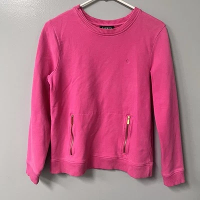 lauren ralph lauren rosa sudadera cuello redondo canguro bolsillo preppy talla m sin etiqueta Foto 1 de 4