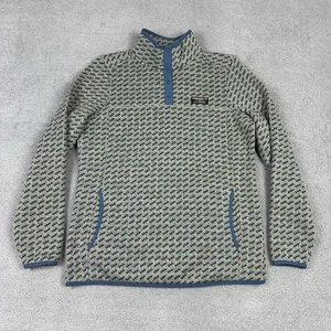 LL Bean Pullover Fleece Damen M Mehrfarbig Birdseye 1/4 Druckknopf Outdoor Wandern - Bild 1 von 8