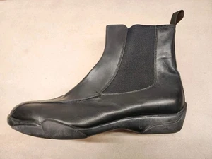 POLLINI Vintage Men’s US Size 13, EU 46, Black Leather  Boots Never Worn - Picture 1 of 8