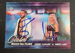 Candice LeRae and Johnny Gargano Signed 2021 Topps WWE Wrestling - Imagen 1 de 1