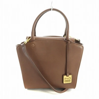 Mauro Governa 2-way Handbag Shoulder Strap Leather Gold Hardware Brown Womens - Image 1 of 4