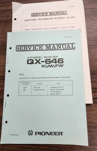 Pioneer QX-646 KUW, FW Receptor Manual de Servicio + Información Adicional - Fabricante de Equipo Original - Imagen 1 de 3