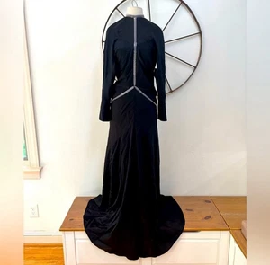 Nuevo Alexander Wang Vestido Negro Manga Larga Sin Espalda Capucha Trasera Detalle Cadena 4 $995 - Imagen 1 de 10