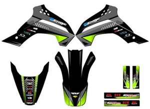 2008-2018 KLX 140 SURGE Black Senge Graphics Kit Compatible with Kawasaki - Picture 1 of 10