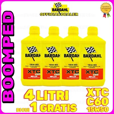 BARDAHL 4 litri Olio Motore Bardal Bardhal XTC C60 15W-50 OLIO MOTO SCOOTER 04BD59
