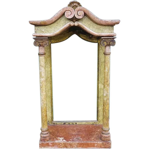 Antique Italian Faux Marble Painted Pine Reliquary Canopy 19th century Cover