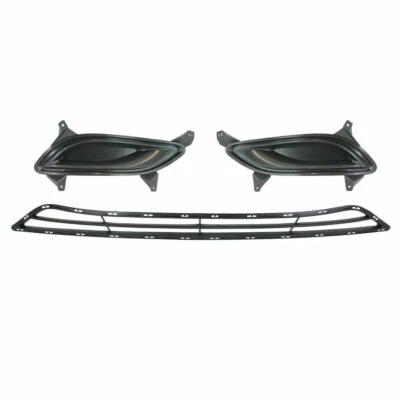 Front Bumper Grille & Fog Light Cover For 2011-2013 Hyundai Sonata 3Pc Foto 1 de 4