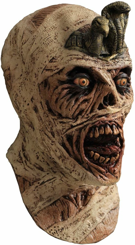 CURSED MUMMY SCARY LATEX HALLOWEEN HORROR HEAD & NECK MASK - Image 1 of 1