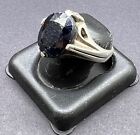 925 Sterling Silver Men's Ring With Natural Black Zircon Stone Asian Style Ring