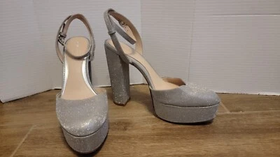 Zapatos de salón Antonio Melani Born on Fifth Liv metálicos brillo punta cerrada plataforma talla 10 Foto 1 de 4