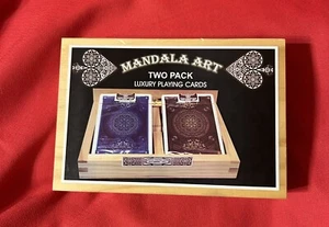 Mandala Art Luxury Two-Pack Playing Cards in Wood Box - New - Picture 1 of 3
