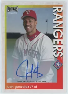 JUAN GONZALEZ 2022 Topps Archives istantanee scheda AUTO #30 - Foto 1 di 2
