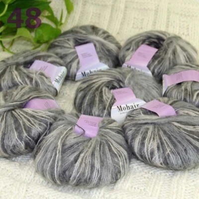 Sale New 8BallsX25g Warm Mohair Sweater Wrap Shawl Hand Knit Crochet Yarn 48 - Image 1 of 4