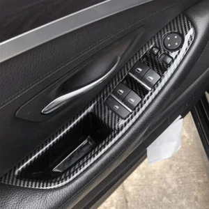 Cubierta de manija de tracción de puerta del lado del conductor ABS de fibra de carbono para BMW Serie 5 F10 2011-17 - Imagen 1 de 4