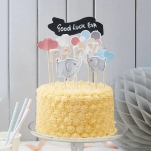 CAKE DECORATION TOPPERS Little One Elephant Baby Shower 1st Birthday Christening - Picture 1 of 3