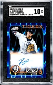 2024 Topps Cromo Reese Olson Azul Raywave Automático/150 RC #RA-RO SGC 10 GEMAS 💎 - Imagen 1 de 2
