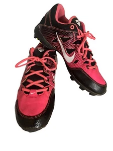 Nike Cleats Softball Hyper Diamond Girls Pink/ Black 684681-600 Size 5.5 Y - Picture 1 of 8