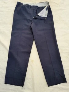 Vintage Burberrys Pants Mens 36 Blue Wool Mix EU 46 in Made in Spain - Picture 1 of 11