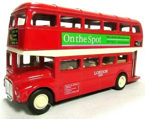 Autobús rojo WELLY London de dos pisos modelo fundido a presión coche juguete coleccionable tirar hacia atrás - Imagen 1 de 11