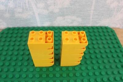 Duplo Lote 10 Ladrillos Inclinados Curvos Invertidos Redondos 2X3 98252 Fondo Amarillo Foto 1 de 3