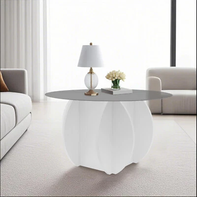 Round Coffee Table Glass Tabletop Coffee Table Tempered Glass Coffee Table - Image 1 of 4