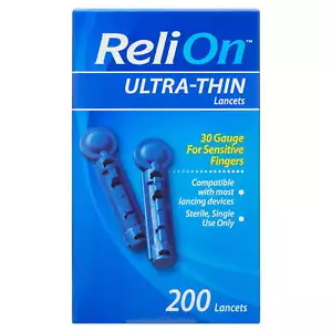 Relion Ultra-Thin Lancets, 30 Gauge - 200 Lancets - Picture 1 of 1